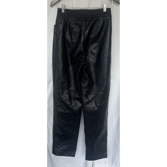 Aritzia Wilfred Faux Leather Straight Leg Funk High Rise Pant Size 4 Grunge Edgy - Picture 3 of 7